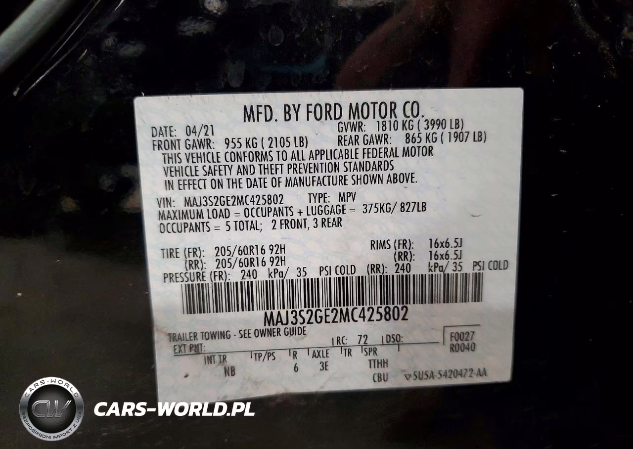 2021 Ford Ecosport Se VIN:MAJ3S2GE2MC425802 - 14