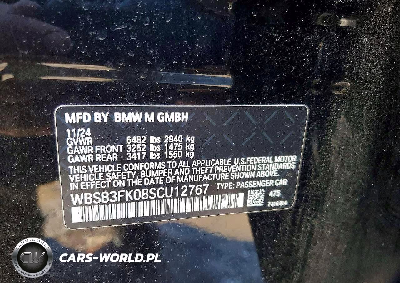 2025 BMW M5 VIN:WBS83FK08SCU12767 - 12