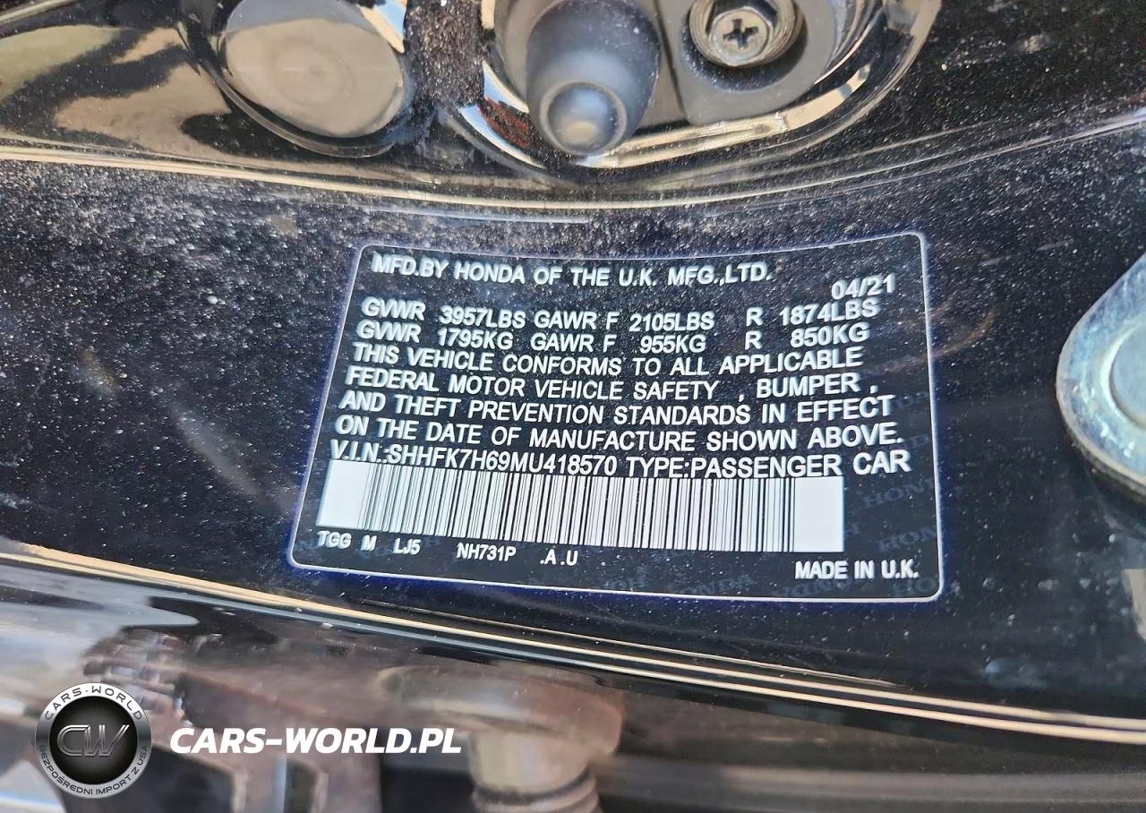 2021 Honda Civic Ex VIN:SHHFK7H69MU418570 - 12
