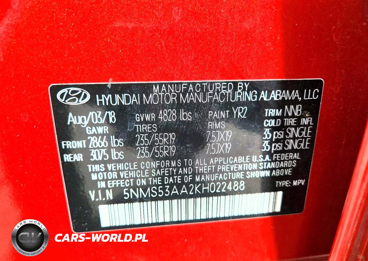2019 Hyundai Santa Fe Ultimate 2.0T VIN:5NMS53AA2KH022488 - 13