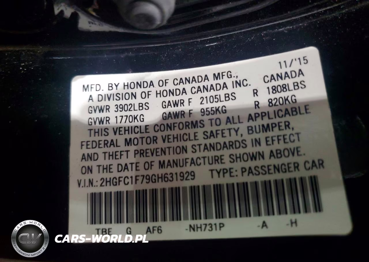2016 Honda Civic Exl VIN:2HGFC1F79GH631929 - 12