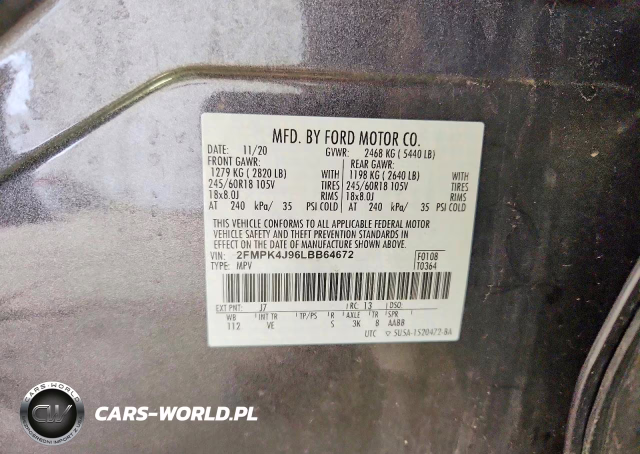 2020 Ford Edge Sel VIN:2FMPK4J96LBB64672 - 13
