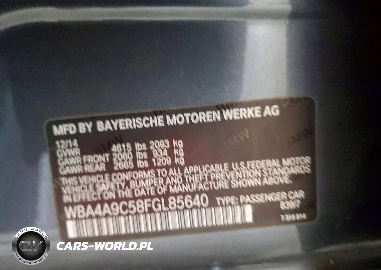 2015 BMW 428 I Gran Coupe Sulev VIN:WBA4A9C58FGL85640 - 12