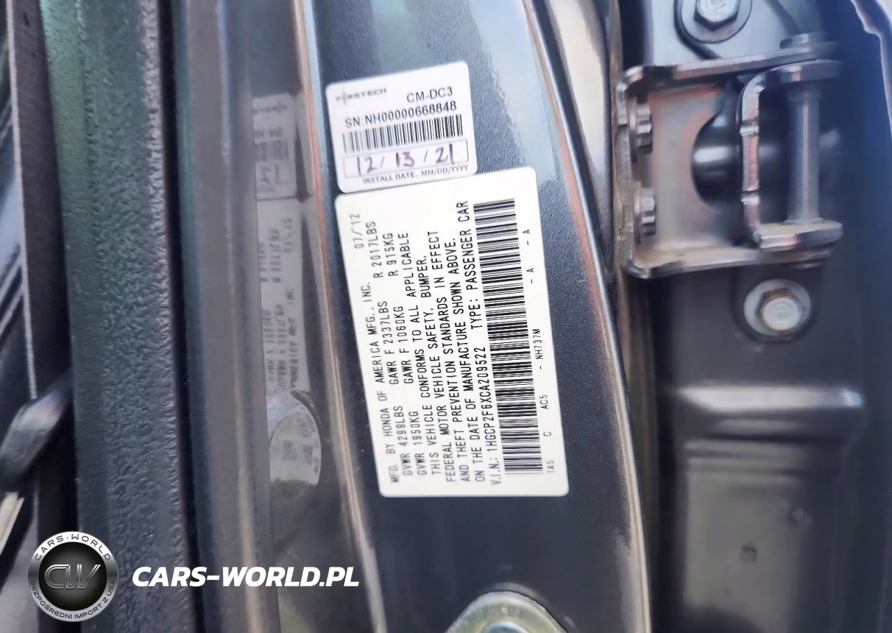 2012 Honda Accord Se VIN:1HGCP2F6XCA209522 - 12