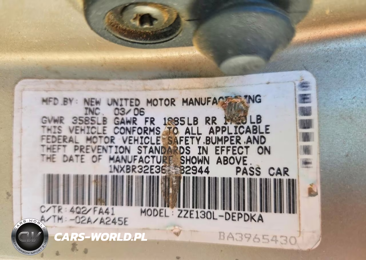 2006 Toyota Corolla Ce VIN:1NXBR32E36Z682944 - 12