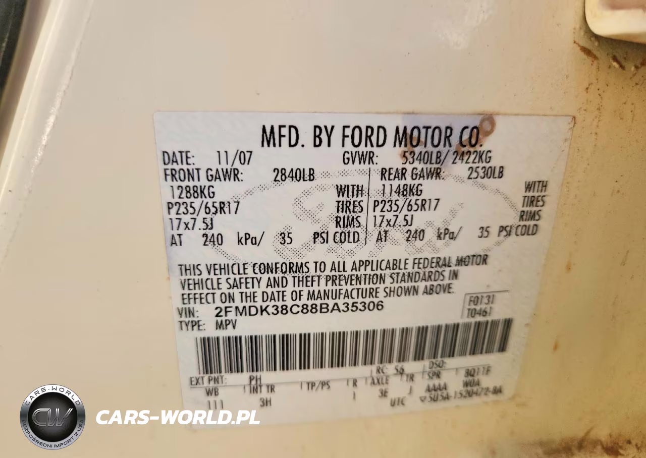 2008 Ford Edge Sel VIN:2FMDK38C88BA35306 - 14