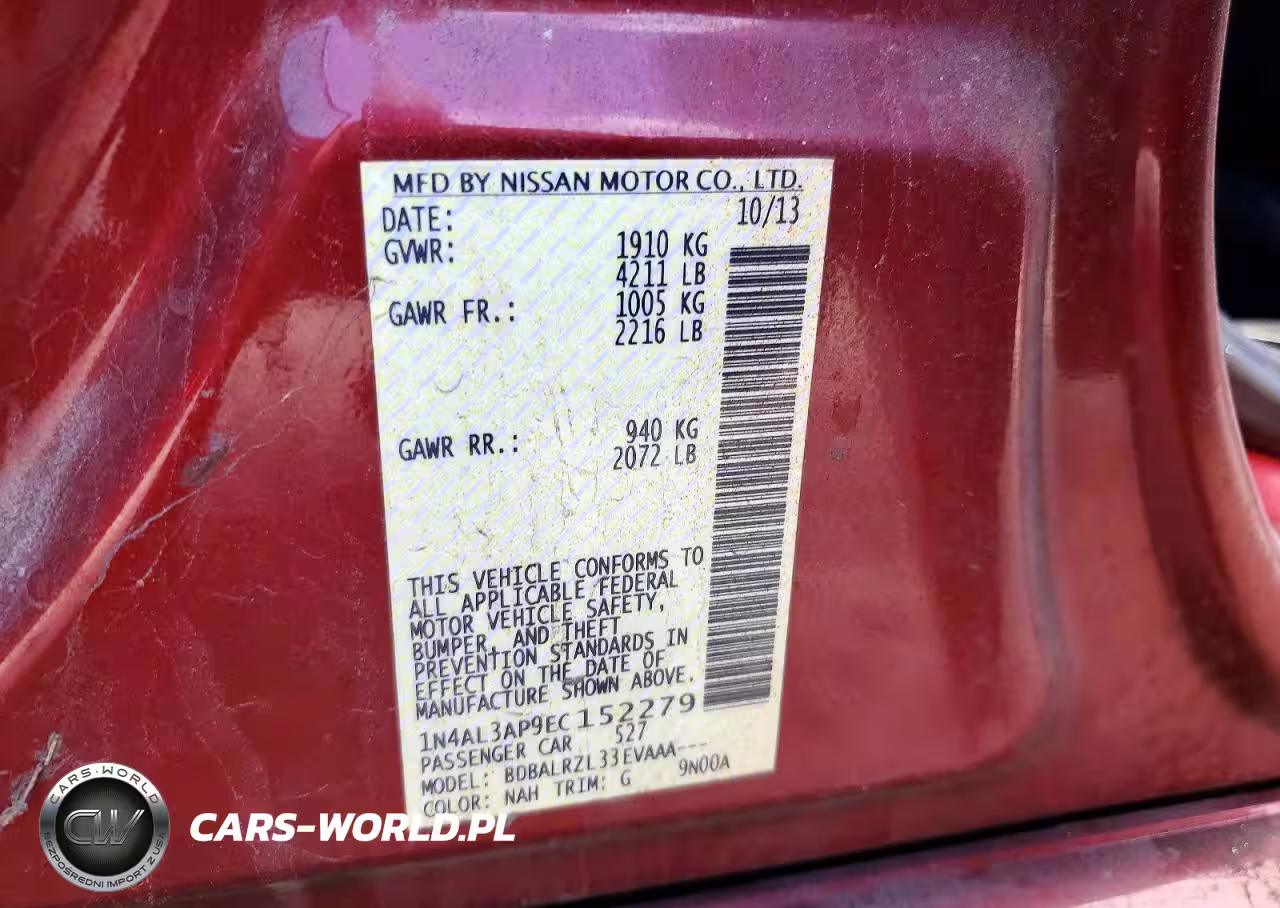 2014 Nissan Altima 2.5 S VIN:1N4AL3AP9EC152279 - 12