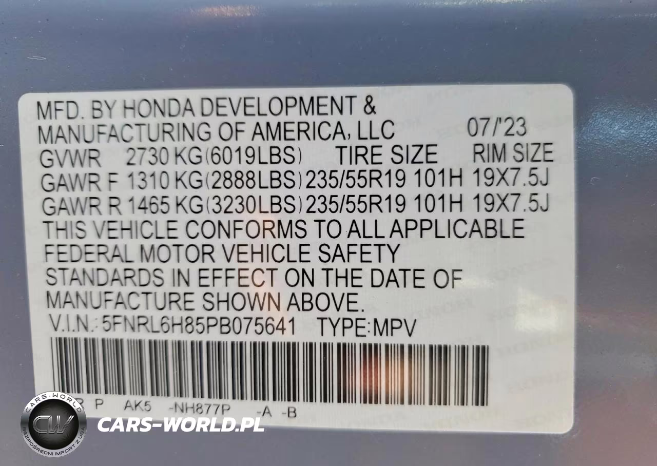 2023 Honda Odyssey Touring VIN:5FNRL6H85PB075641 - 13