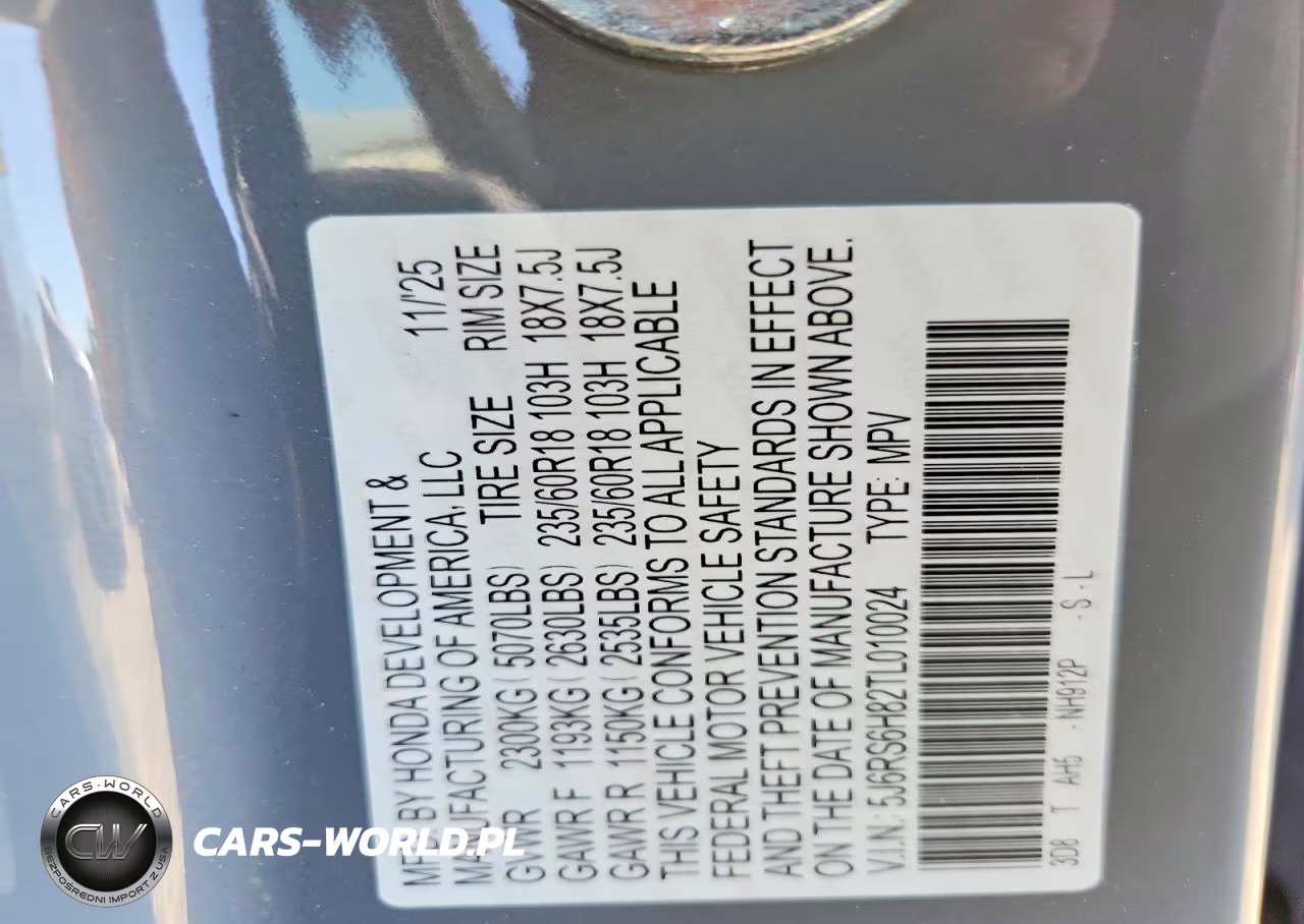 2026 Honda Cr-V Sport-L VIN:5J6RS6H82TL010024 - 13
