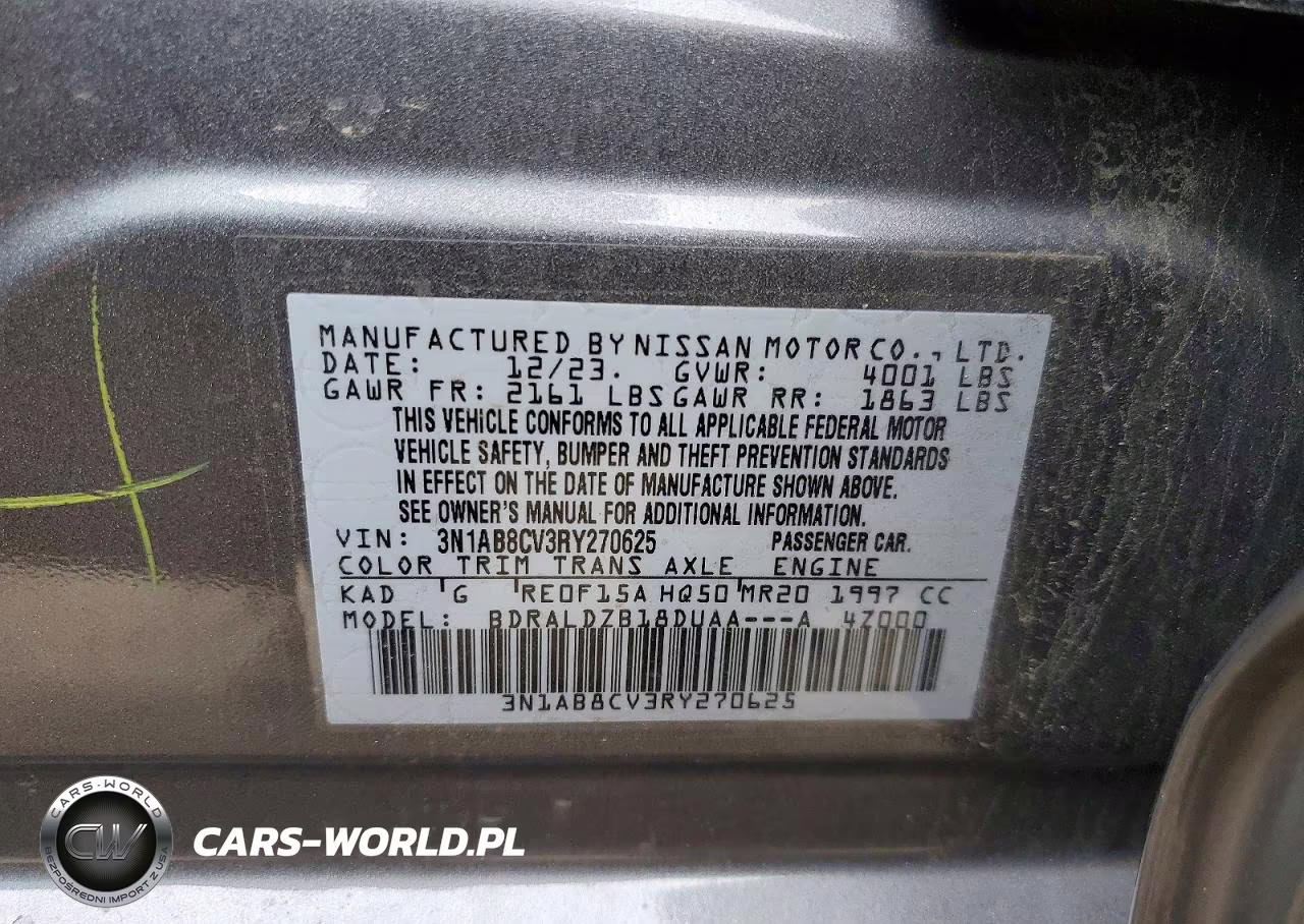 2024 Nissan Sentra Sv VIN:3N1AB8CV3RY270625 - 12