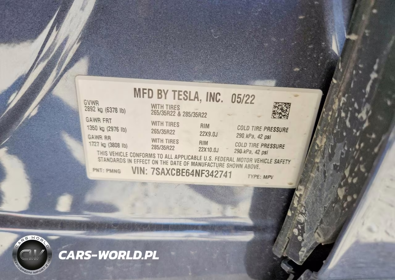 2022 Tesla Model X VIN:7SAXCBE64NF342741 - 13