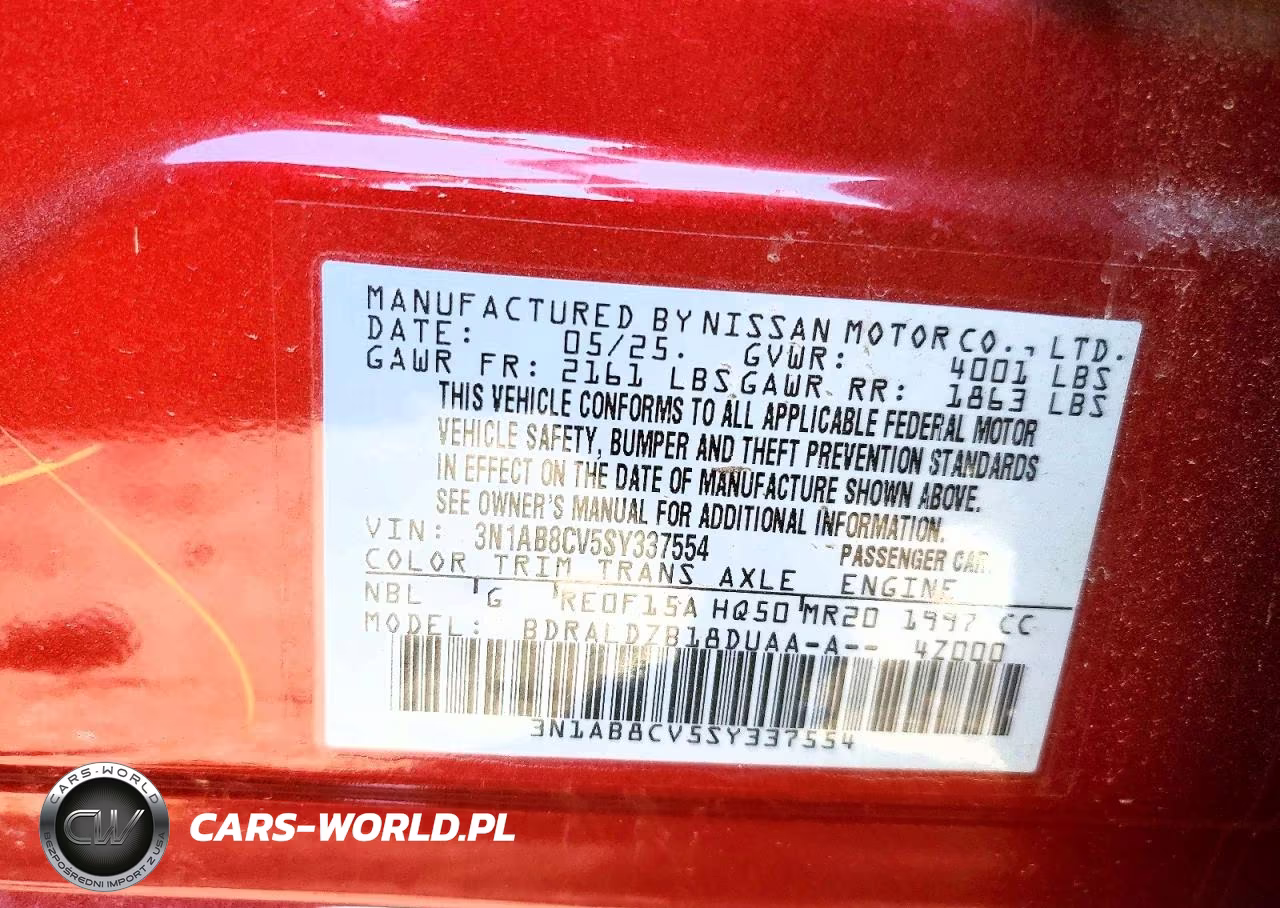 2025 Nissan Sentra Sv VIN:3N1AB8CV5SY337554 - 13