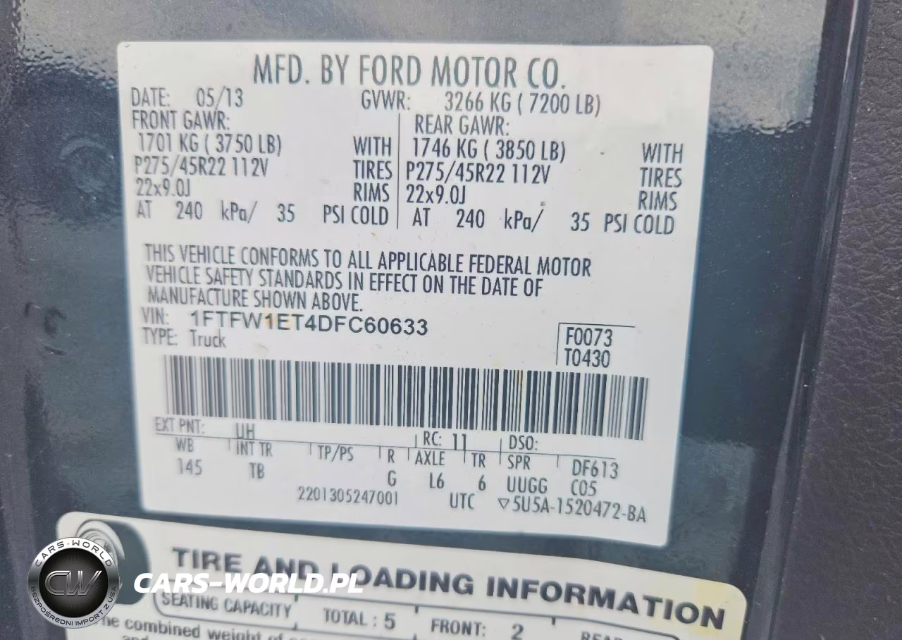 2013 Ford F150 Supercrew VIN:1FTFW1ET4DFC60633 - 12