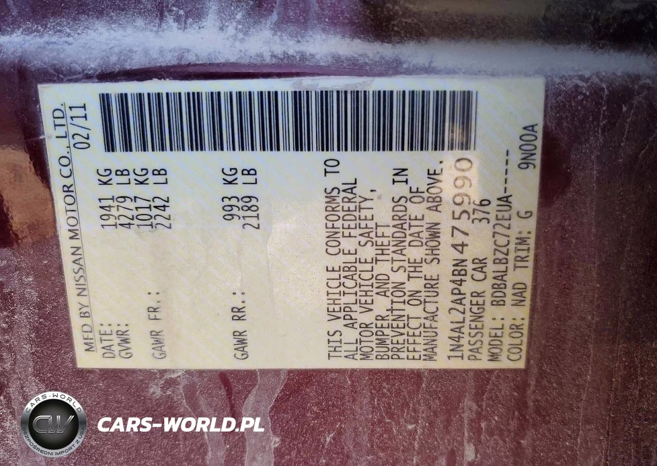 2011 Nissan Altima 2.5 VIN:1N4AL2AP4BN475990 - 12