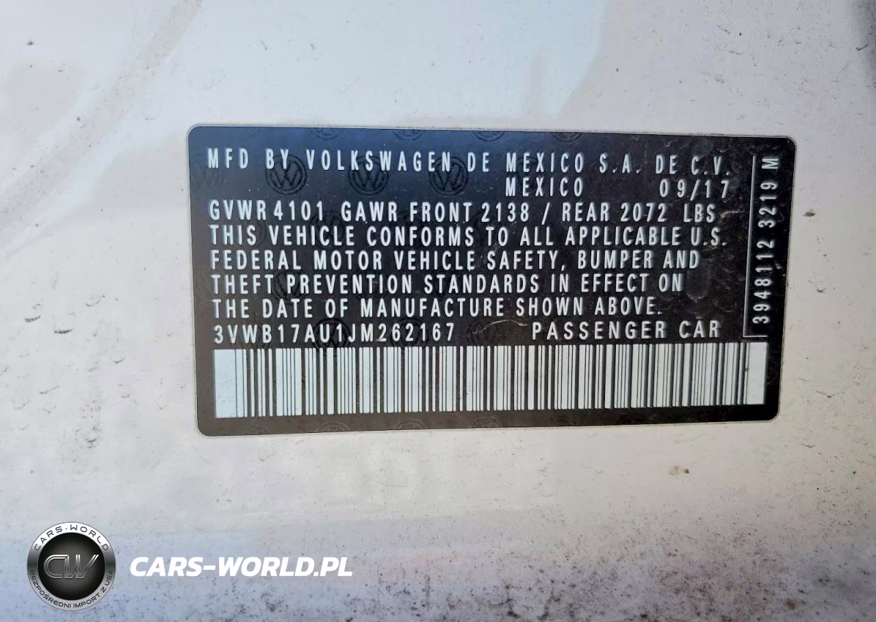 2018 Volkswagen Golf S VIN:3VWB17AU1JM262167 - 12