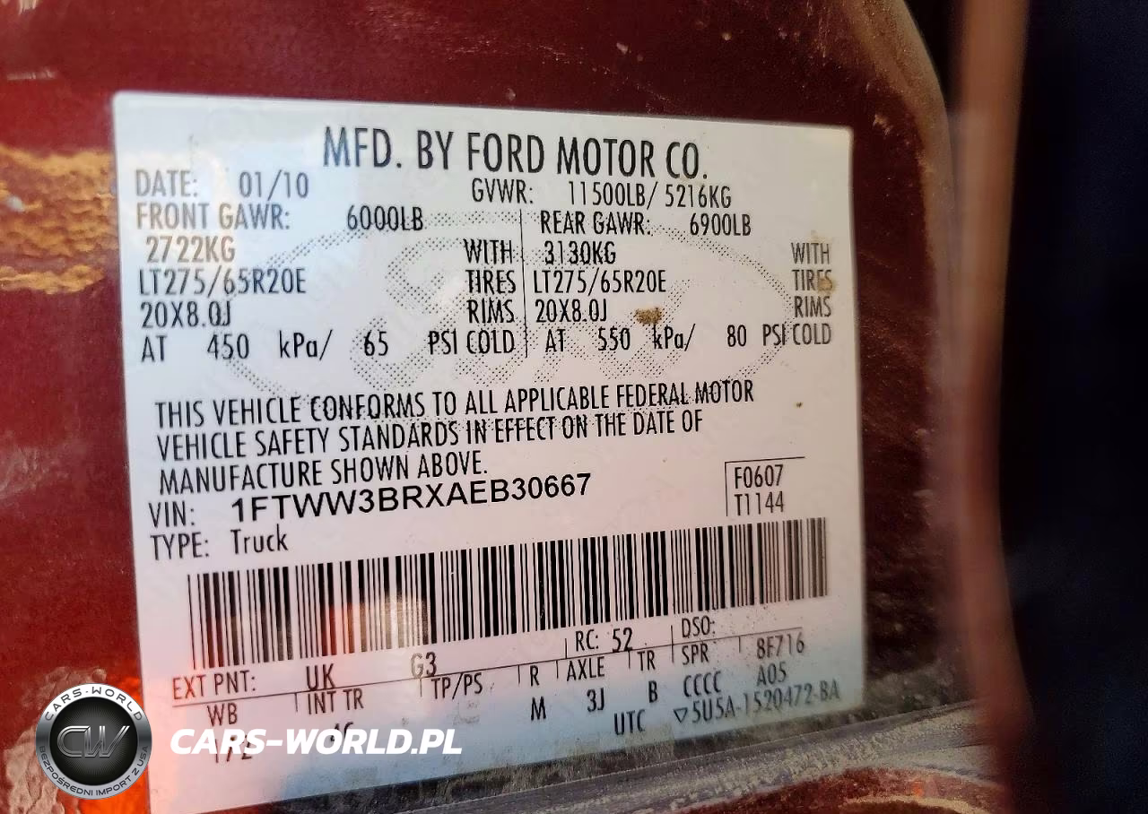 2010 Ford F350 Super Duty VIN:1FTWW3BRXAEB30667 - 13