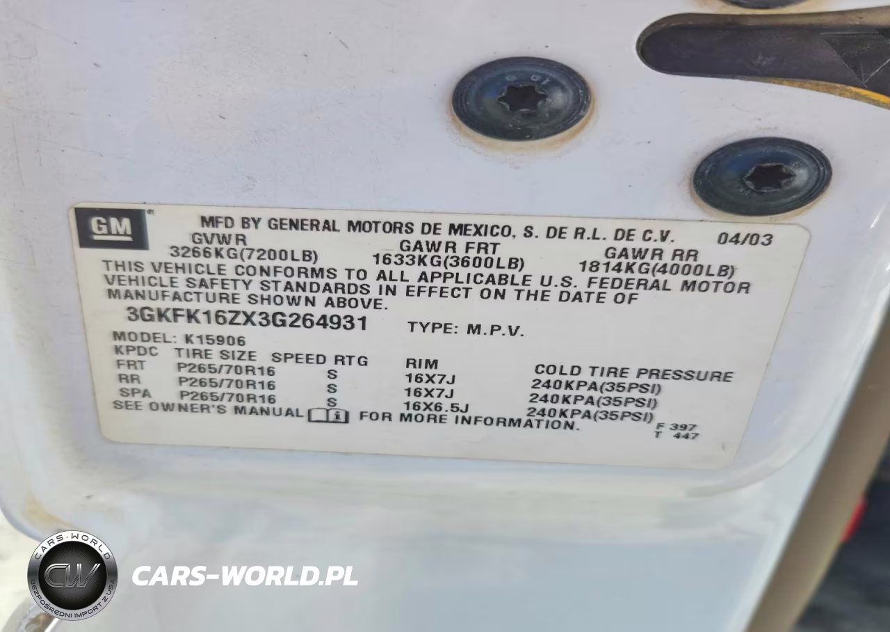 2003 GMC Yukon Xl K1500 VIN:3GKFK16ZX3G264931 - 14