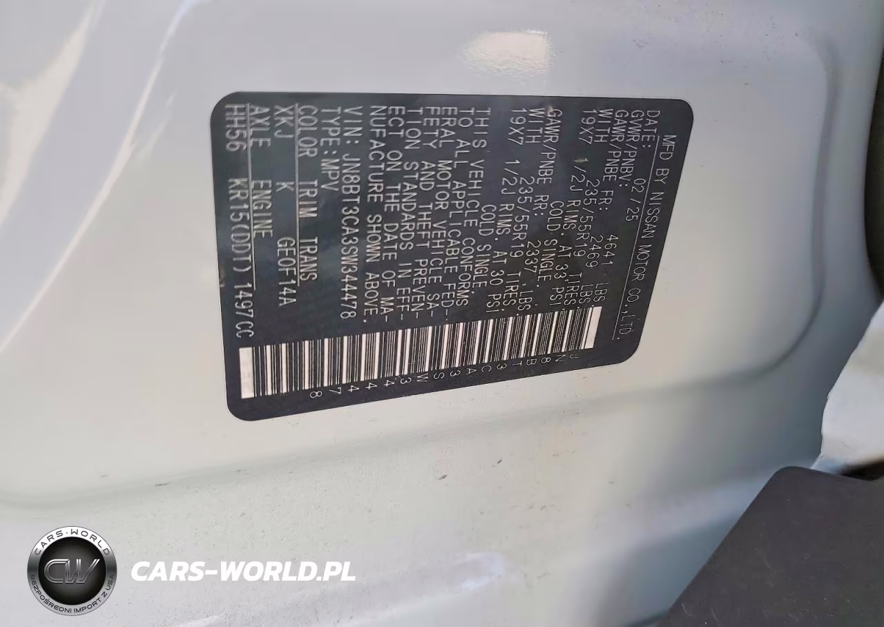 2025 Nissan Rogue Sl VIN:JN8BT3CA3SW344478 - 13