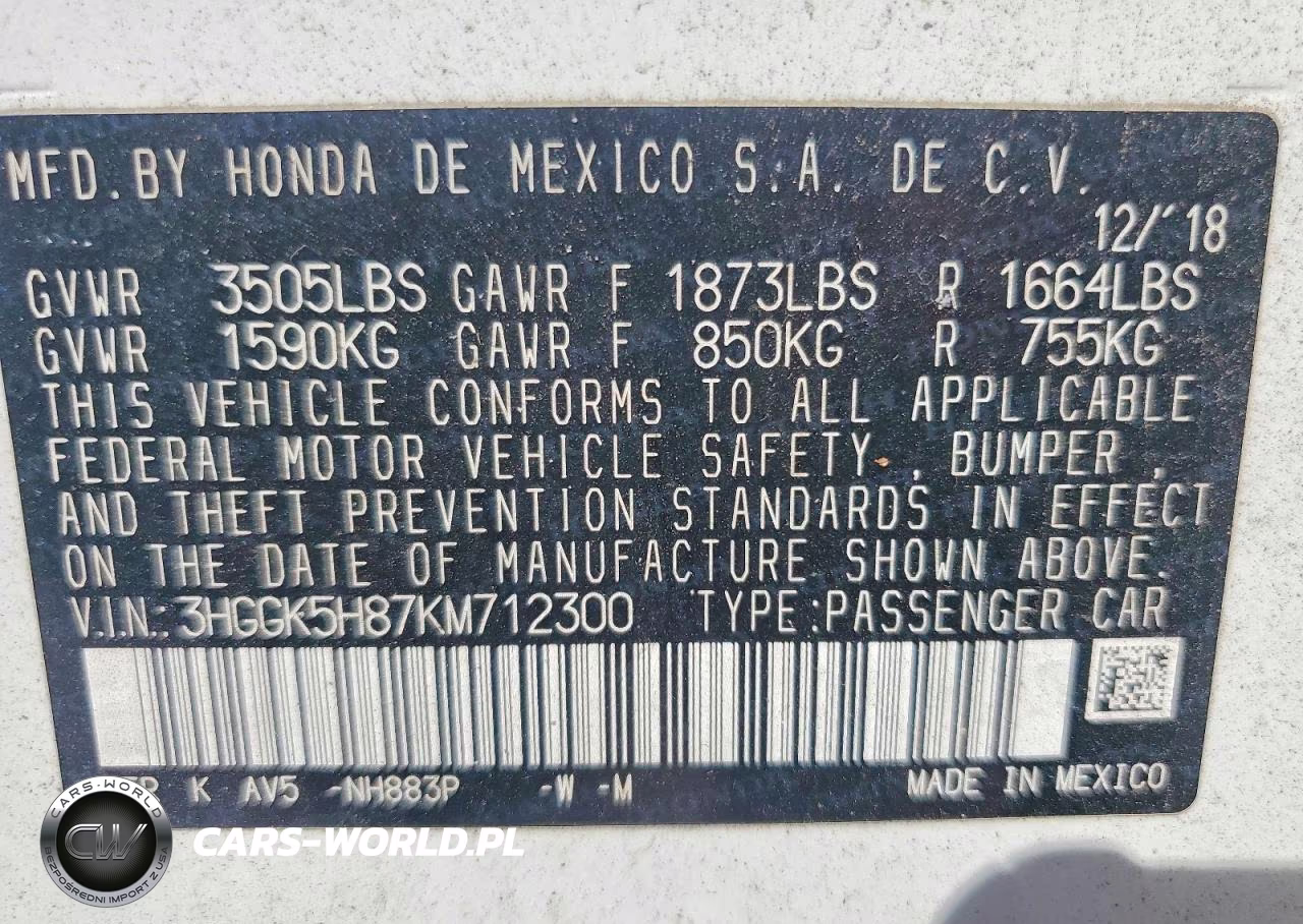 2019 Honda Fit Ex VIN:3HGGK5H87KM712300 - 12