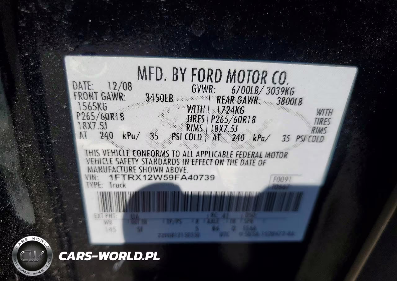 2009 Ford F150 Super Cab VIN:1FTRX12W59FA40739 - 12
