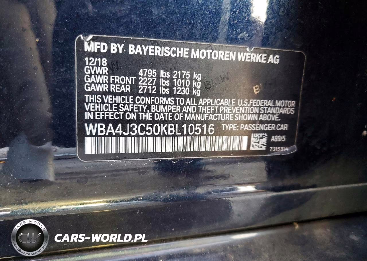 2019 BMW 430Xi Gran Coupe VIN:WBA4J3C50KBL10516 - 12