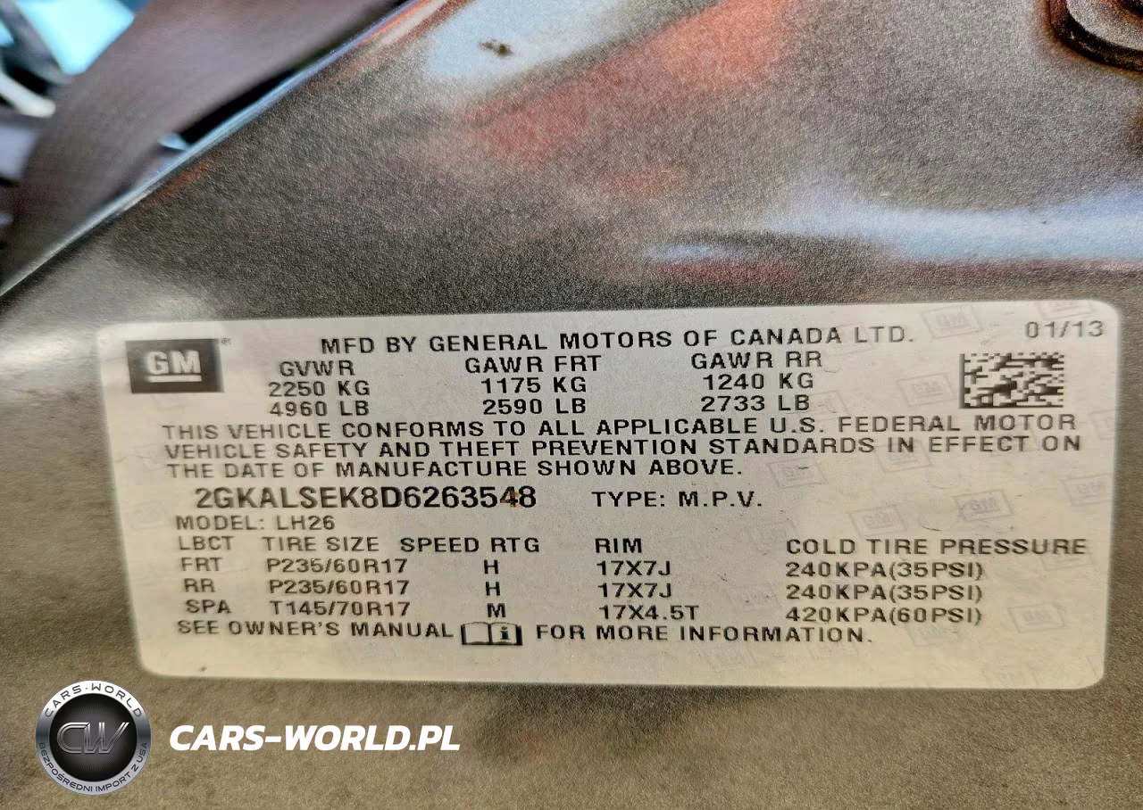 2013 GMC Terrain Sle VIN:2GKALSEK8D6263548 - 13