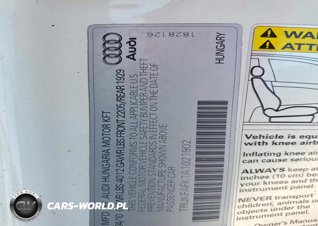 2010 Audi Tt Prestige VIN:TRUKFAFK1A1021902 - 13