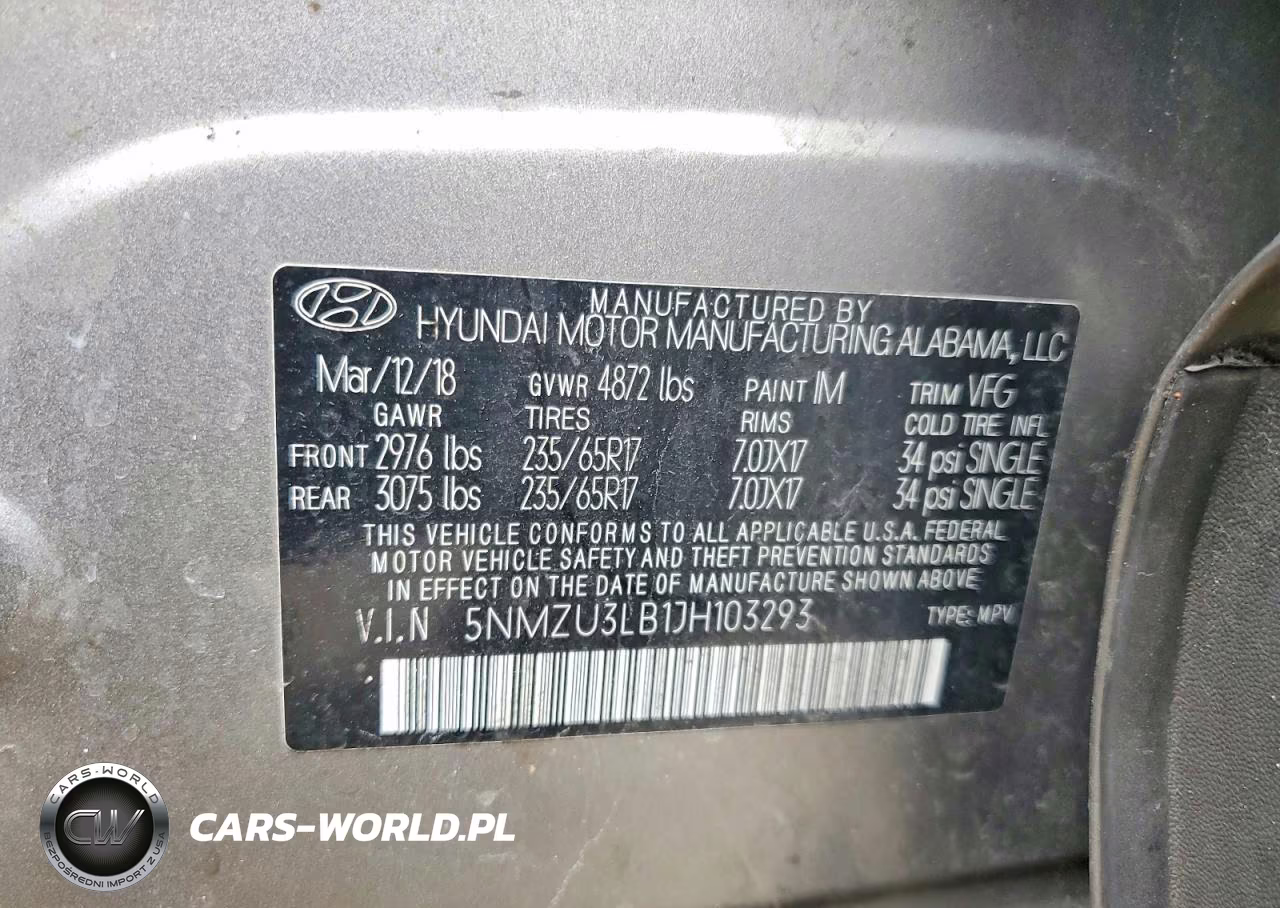 2018 Hyundai Santa Fe Sport 2.4L VIN:5NMZU3LB1JH103293 - 13