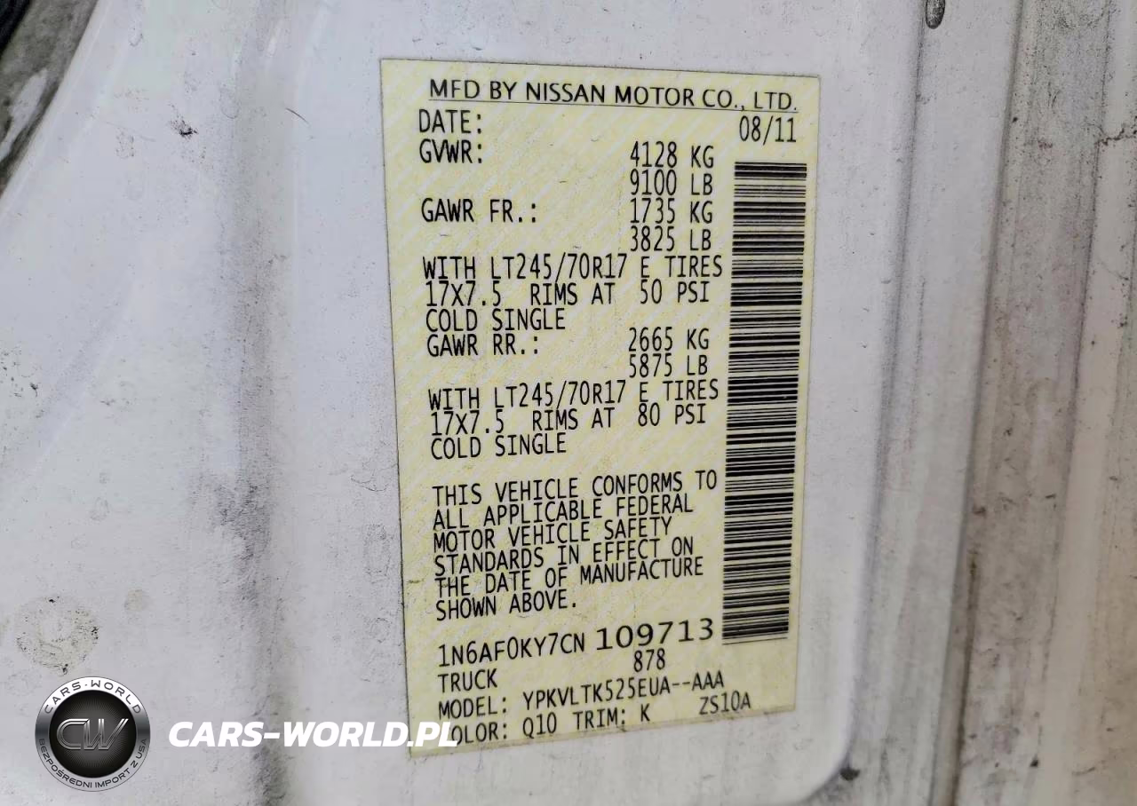 2012 Nissan Nv 2500 Utility - Service Van VIN:1N6AF0KY7CN109713 - 14
