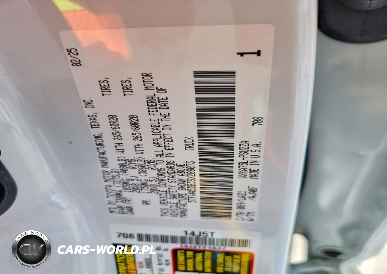 2025 Toyota Tundra Platinum VIN:5TFWA5DB3SX288073 - 13