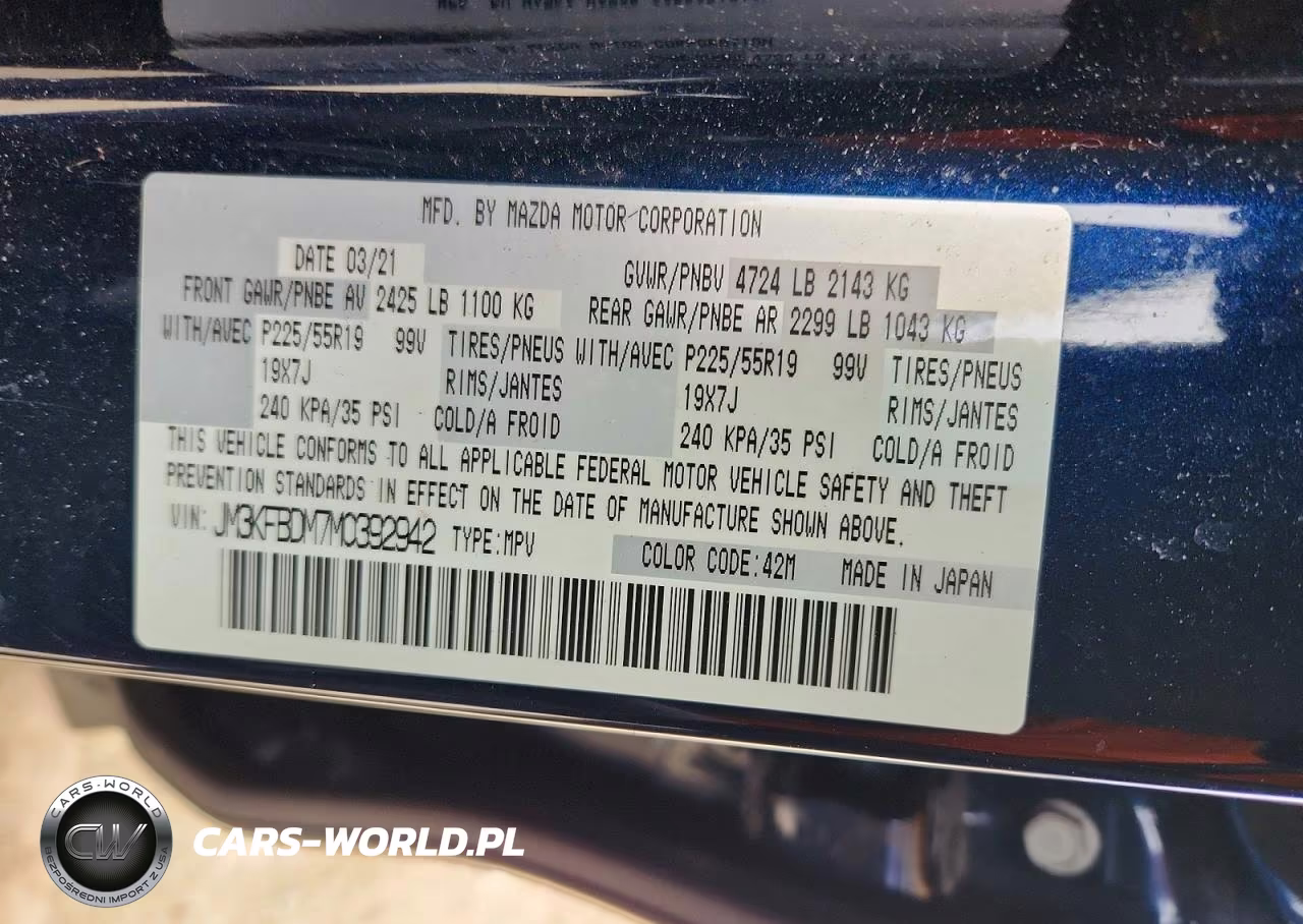 2021 Mazda Cx-5 Grand Touring VIN:JM3KFBDM7M0392942 - 13