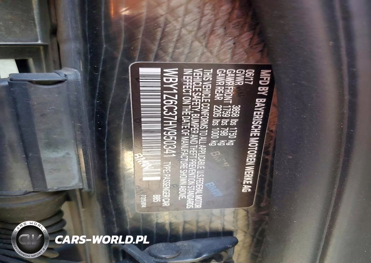 2017 BMW I3 Bev VIN:WBY1Z6C37HV950341 - 12