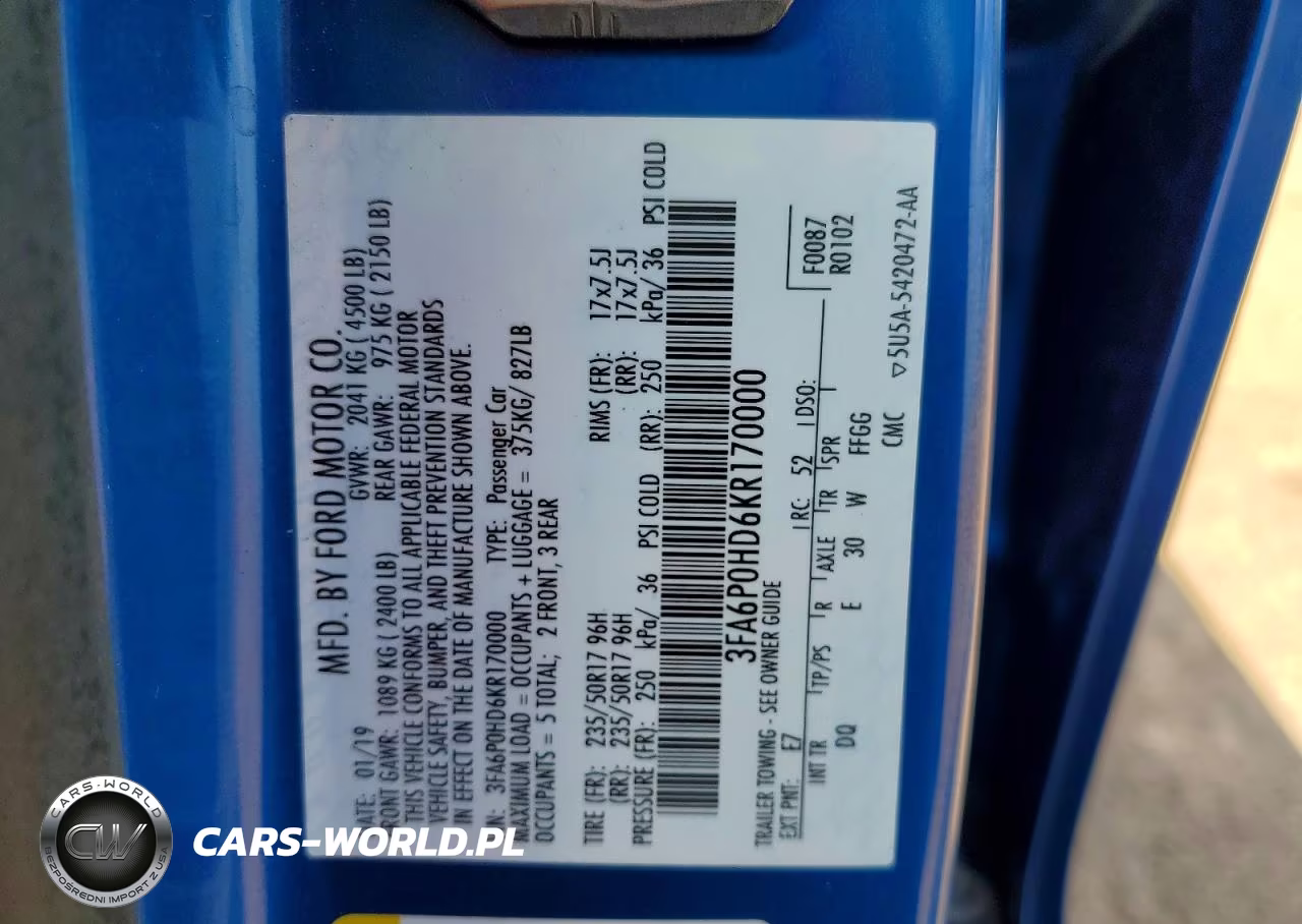 2019 Ford Fusion Se VIN:3FA6P0HD6KR170000 - 13