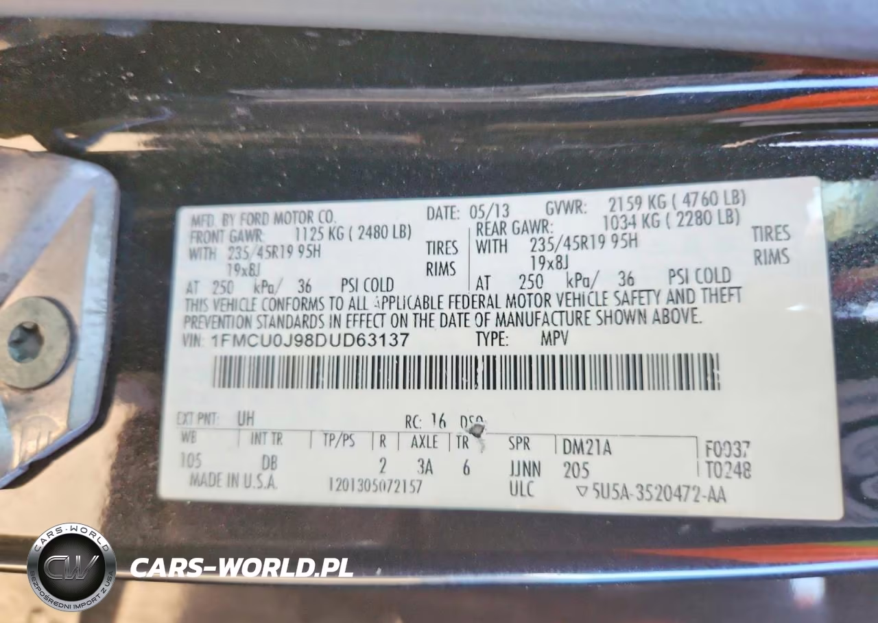2013 Ford Escape Titanium VIN:1FMCU0J98DUD63137 - 13