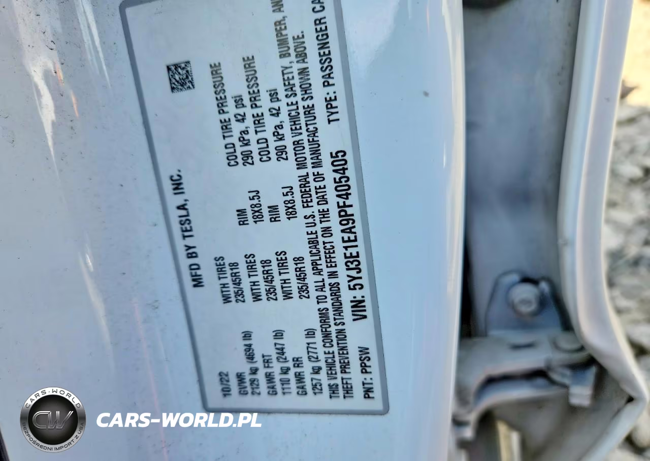 2023 Tesla Model 3 VIN:5YJ3E1EA9PF405405 - 12