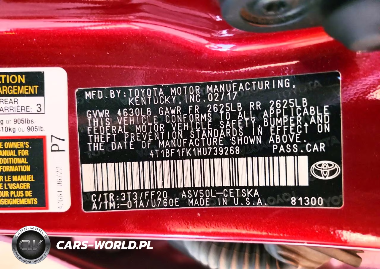 2017 Toyota Camry Se VIN:4T1BF1FK1HU739268 - 12