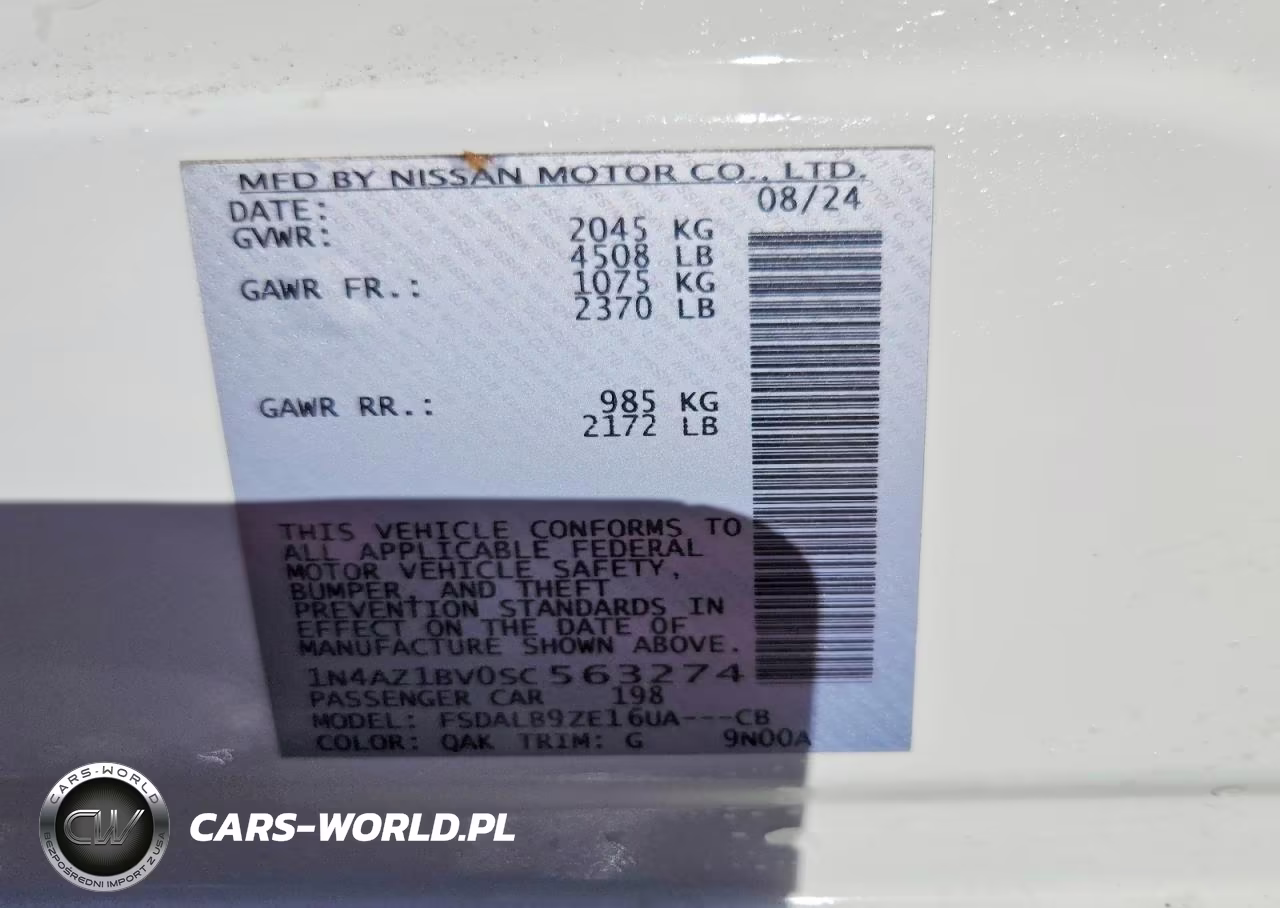 2025 Nissan Leaf S VIN:1N4AZ1BV0SC563274 - 12