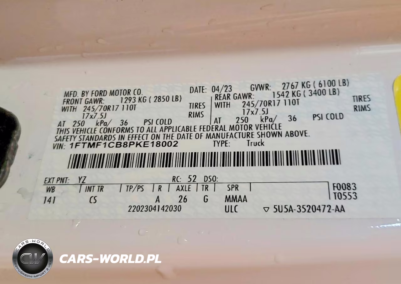 2023 Ford F150 VIN:1FTMF1CB8PKE18002 - 12