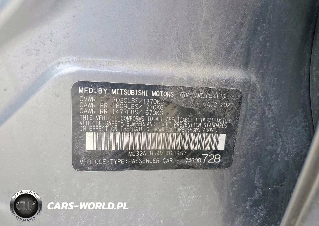 2021 Mitsubishi Mirage Es VIN:ML32AUHJ4MH011457 - 12