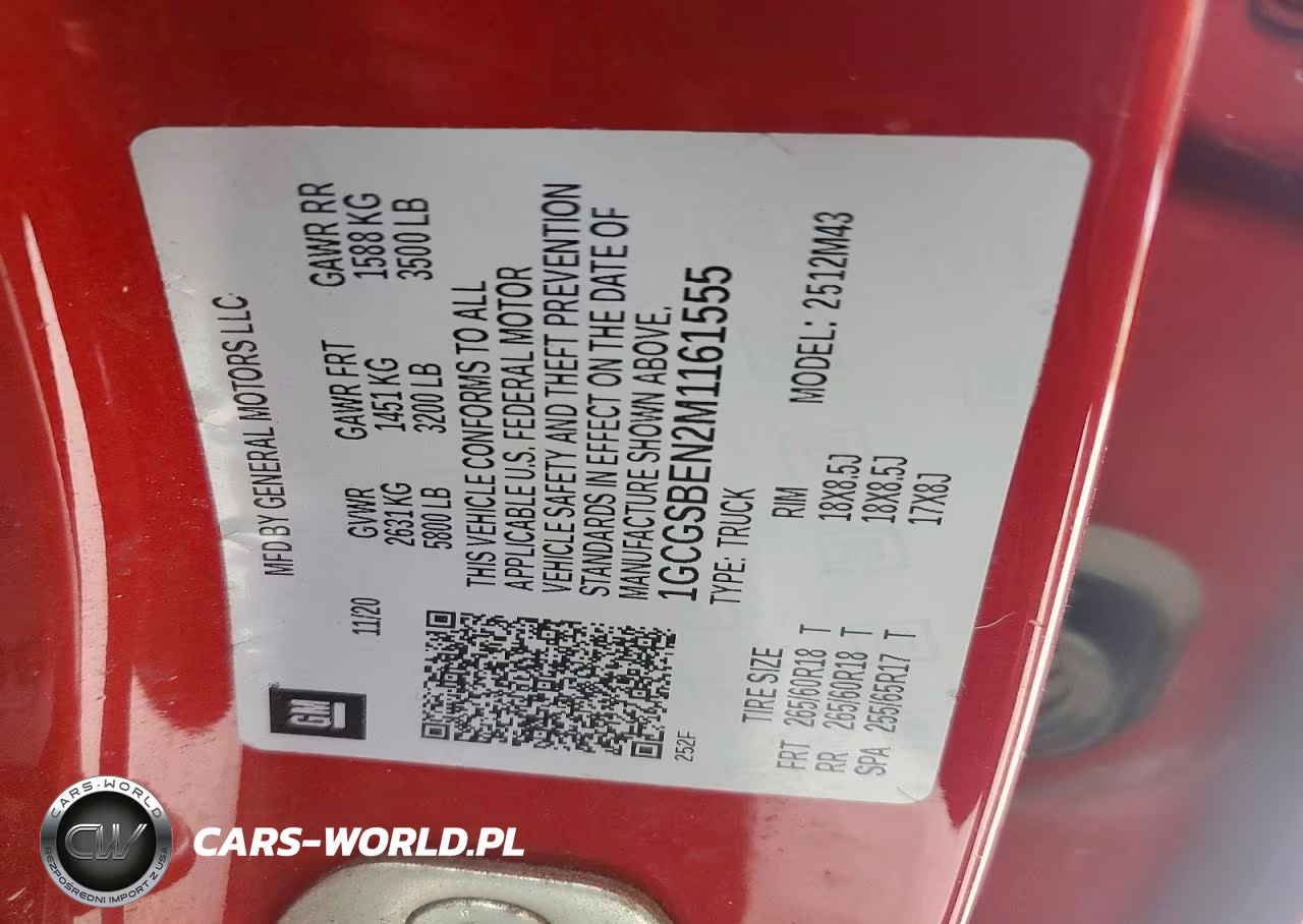 2021 Chevrolet Colorado VIN:1GCGSBEN2M1161555 - 12