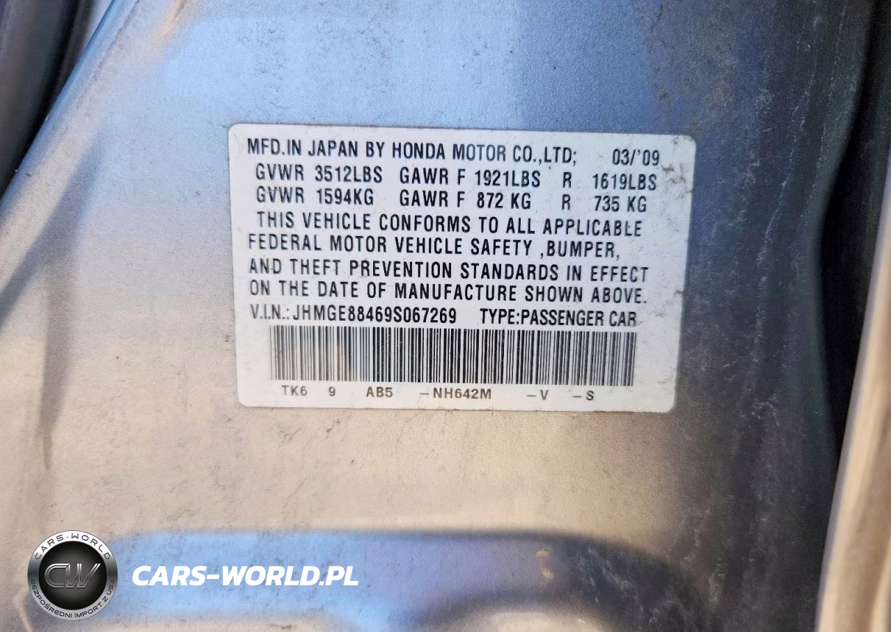 2009 Honda Fit Sport VIN:JHMGE88469S067269 - 12