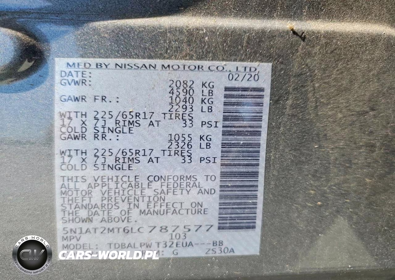 2020 Nissan Rogue S VIN:5N1AT2MT6LC787577 - 13