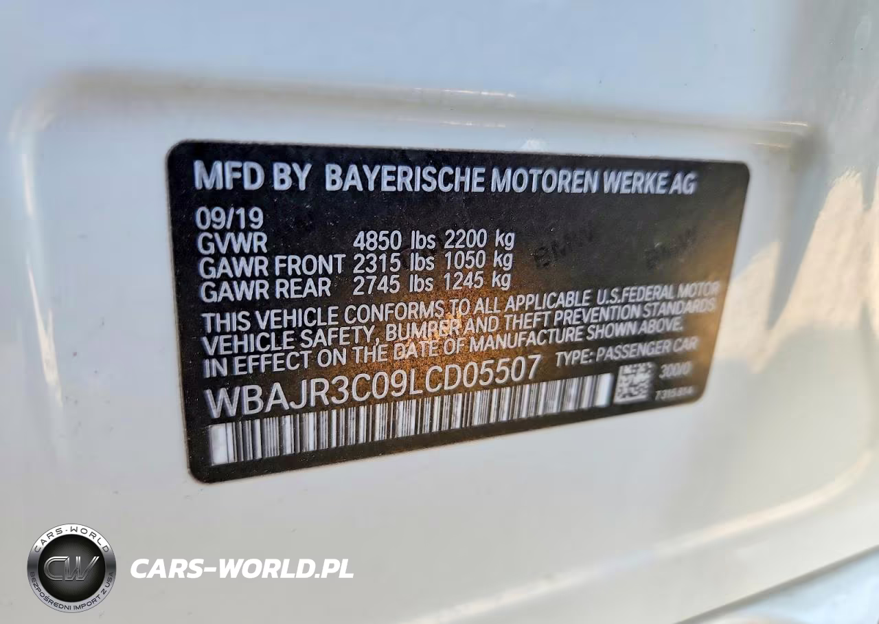 2020 BMW 530 I VIN:WBAJR3C09LCD05507 - 12