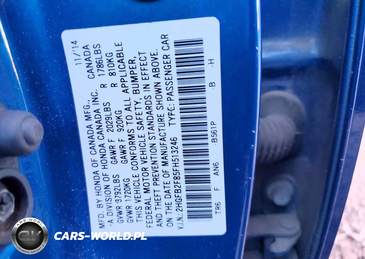 2015 Honda Civic Ex VIN:2HGFB2F85FH513246 - 12