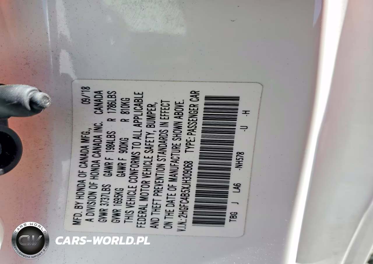 2018 Honda Civic Lx VIN:2HGFC4B5XJH309068 - 12
