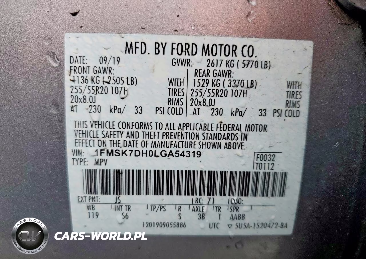 2020 Ford Explorer Xlt VIN:1FMSK7DH0LGA54319 - 13