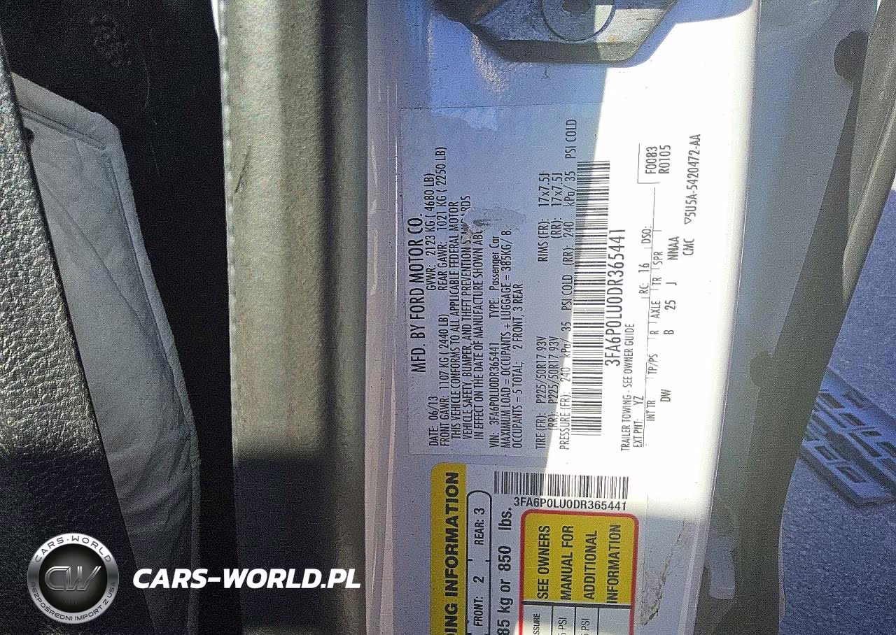 2013 Ford Fusion Se Hybrid VIN:3FA6P0LU0DR365441 - 12