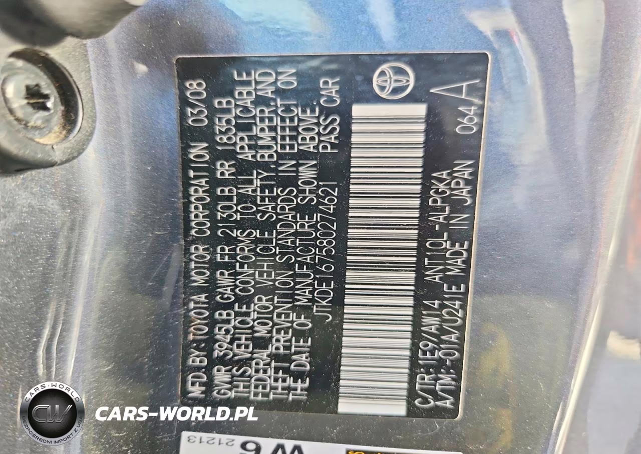 2008 Scion Tc Base VIN:JTKDE167580274621 - 14