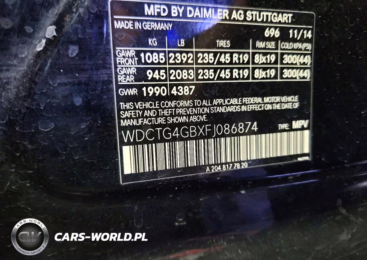 2015 Mercedes-Benz Gla 250 4Matic VIN:WDCTG4GBXFJ086874 - 14