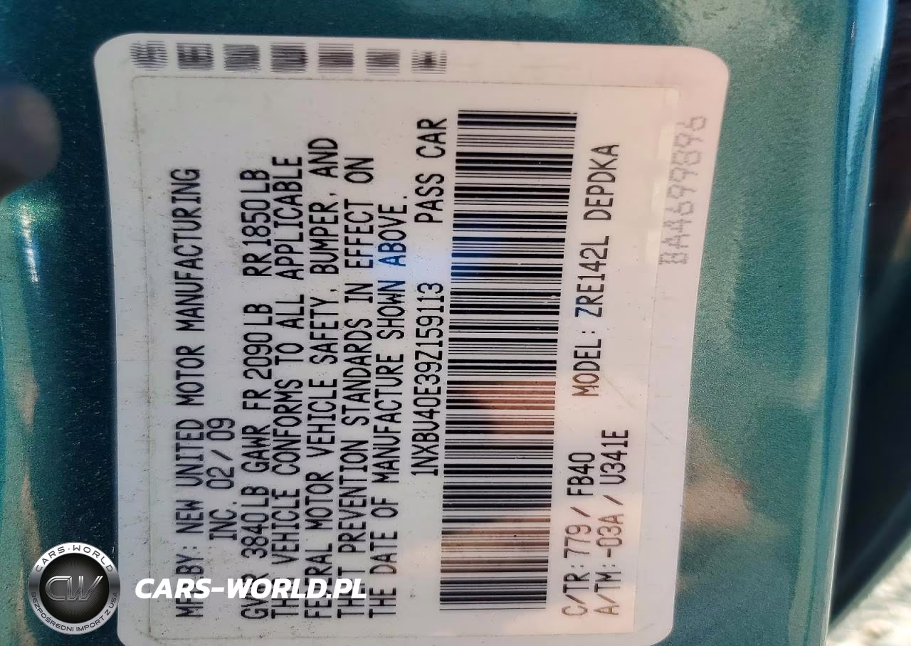 2009 Toyota Corolla Le VIN:1NXBU40E39Z159113 - 12